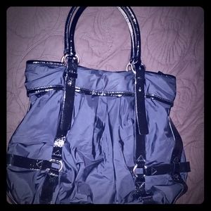 EUC COLE HAAN Black Nylon & Patent Tote Handbag